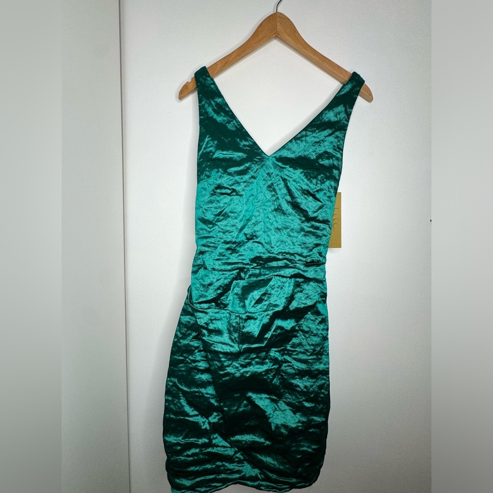 Nicole Miller Teal Textured Mini Dress